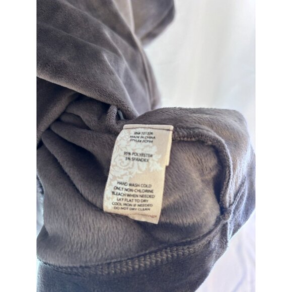Soft Surroundings Womens S/M Gray Soft Velour Hooded Oversized Sweater Pullover - Picture 4 of 6